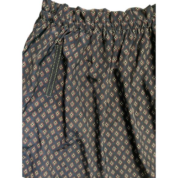 Mango Casual A-line Mini Skirt Pockets Navy Geometric Print Size Large‎ - Picture 3 of 9